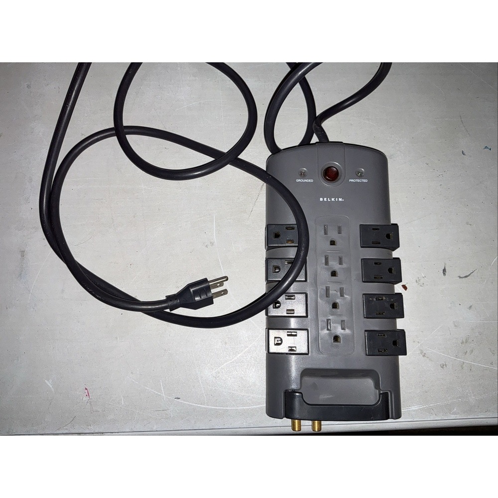 Belkin BP112230-08 Pivot Plug Surge Protector 12‎ Outlets 8 ft Cord Grey